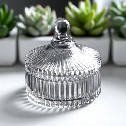 Crystal Clear Candy Jar – Elegant Glass Storage (Set of 2)