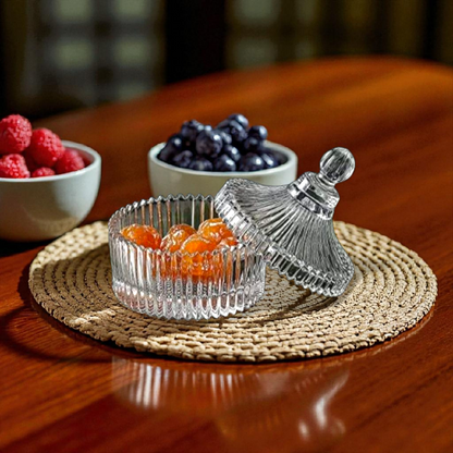 Crystal Clear Candy Jar – Elegant Glass Storage (Set of 2)