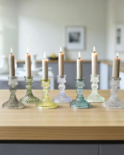 Vintage Glass Candle Holders – Set of 6 | The Glass Theory
